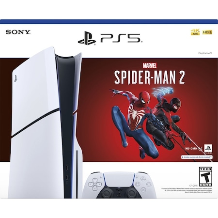 Sony PlayStation 5 Slim Console - Marvel's Spider-Man 2 Bundle Full Game Download Included - White 1000039815